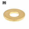 Prime-Line Flat Washers, SAE, #8 X 3/8 in. OD, Solid Brass, 50PK 9079626